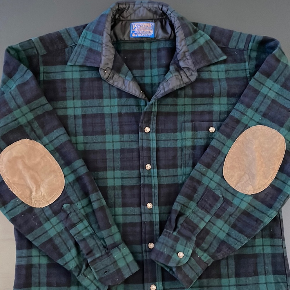 *PENDLETON* Vintage Elbow Patch Wool Flannel